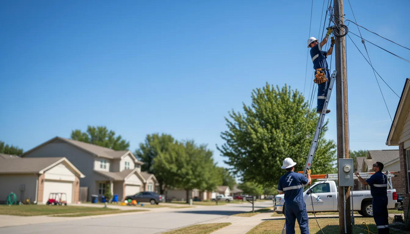 Residential electrician providing installation services in Oakford, IL